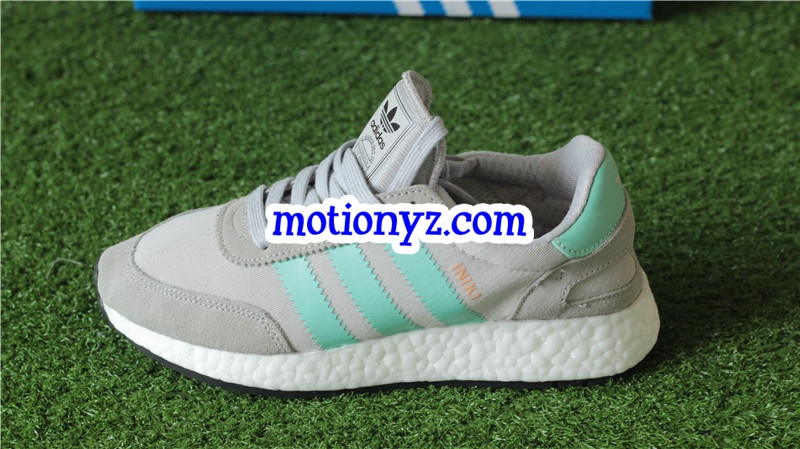 Real Boost Adidas Iniki Runner Green Grey BB2747